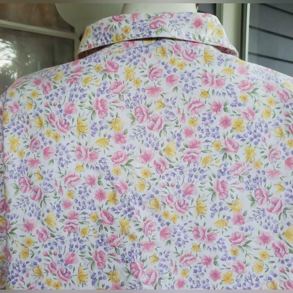 VTG 80's Separate Issue Multicolored Floral Womans Buttons Up Shirt Casual Top - Picture 7 of 8